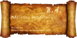 Móricz Arián névjegykártya